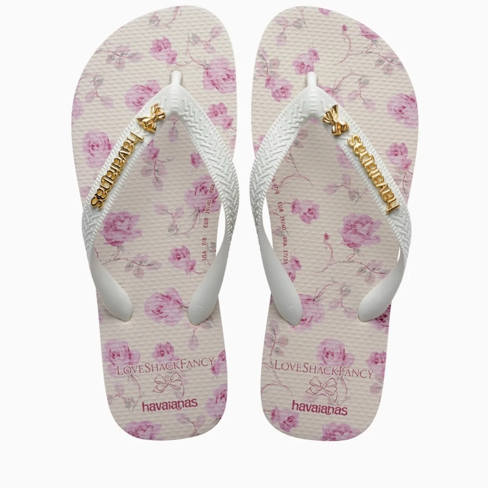 LoveShackFancy x Havianas flip flops 7/8 - new with tags in box